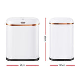 Devanti 38L Motion Sensor Bin Rubbish Automatic White SB-40L-S06-WH