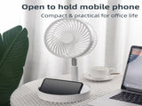 Pink USB Rechargeable Telescopic Folding Fan, Portable Standing & Desktop Quiet Fan with 4 Wind V888-ELOSUNG55640