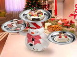 Christmas Snowman Treats Holder Santa Holding Tray Fruit Bowl Rack Resin Home Party Food Snack V1294-YM0523-10317068