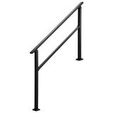 Outdoor Handrails for Steps, 4-5 Step Stair Rail Kit, Black Square Tube with Horizontal Bar, Carbon V952-FGDHGZLSLZFSY0FVPV0