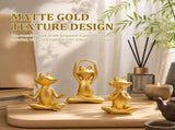 Meditating Frog Miniature Figurine, 3D and Lively, Minimalist and Elegant, Flexible Display Design, V1369-AZ3-W-12179