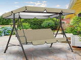 Garden Swing Seat Cover Set Replacement Canopy and Cushion Cover Weather Resistant Fabric for Double V1366-AZ2-W-14873