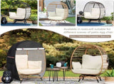 Outdoor Egg Chair Cover,Double Egg Chair Cover for 2 Person Egg Loveseat Chair V1192-AZ-W-3192