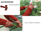 SUCCLACE Long-Gardening-Gloves for Women/Men - Thorn Proof Cowhide Leather Rose/Blackberry Pruning V1189-WXFWAL-20260319-01582