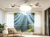3-Head Drone Ceiling Fan Light, E27 Socket LED Chandelier, Smart Remote Control Air Circulator with V1370-AZ4-21273