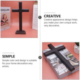 Hanging Crosses Wall Decor Cross Adornment Wood Coffee 1Set for Decor V1366-AZ2-W-12385