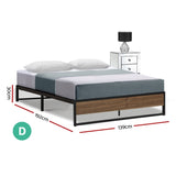 Artiss Bed Frame Metal Bed Frame Bed Base OSLO - Double MBED-C-OSLO-D-BK