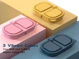 3 Pack Silicone Lunch Boxes Reusable with Lids Mini Double Compartment Portable Food Storage V1258-DP02-BOL-368