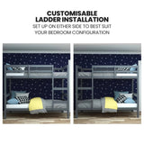 KINGSTON SLUMBER Single Bunk Bed Frame, Solid Pine 2-in-1 Modular Design, Converts to 2 Single Beds, V219-BEDBFSKS14GA