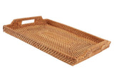 Wicker Serving Tray Hand Woven Rattan Rectangular Serving Tray with Handles for Breakfast Drinks V1294-YM0901-3118230400211