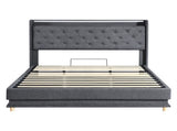 Levede King Bed Frame Gas Lift Storage LED Light USB BF1065-K