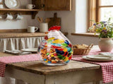 Handcrafted Rooster Shape Candy Jar, Unique Stained Glass Storage Bowl, Multifunctional Decoration V1370-AZ4-13811