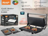 Versatile Electric Grill and Panini Press with Brushed Stainless Steel Lid, Double-Sided Non-Stick V1341-ZY-FQQ757ER-SILVER