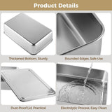 4PCS Stainless Steel Cake Pan With Lid Set, Rectangle Sheet Baking Pan, Food-Safe, Multiple Sizes, V1369-AZ3-W-08710
