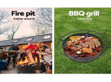 Grillz Fire Pit BBQ Grill 76cm FPIT-DIAMOND-30