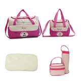Coffee 5-Piece Mommy Bag Set - Large Capacity Diaper Bags for Baby Travel, Tote and Shoulder Bags V888-ELOSUNG17290