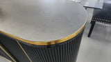 Kingsley Sideboard / Buffet Table - Black V292-BFT-KINGSLEY-BLACKBASE-BLACKMARBLE