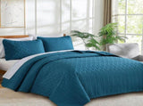 Teal Blue Wave Dream Bedspread Coverlet 3 Piece Set V745-AC080746Q13U