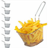 8 Pack Stainless Steel Mini Fry Baskets, Serving Holders for Fries, Snacks, Restaurants, Pubs, V1189-LC-HW-00528