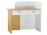 Reception Desk, 80 cm Rectangular Front Counter Table, Modern Office Reception Desk with LED Light, V952-YBQTBSMSJXDLHVT0N001V9