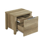 Bedside Table 2 drawers Storage Table Night Stand MDF in Oak V43-BST-CELOAK