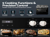 Devanti 90cm Dual Fuel Cooker Gas Cooktop Electric Oven 5 Burner FDO-GAS-5B-BK