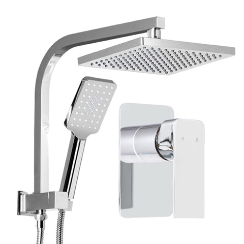 Cefito 8'' Rain Shower Head Set Handheld Round High Pressure Mixer Tap Chrome SHOWER-A2-SQ-8-SI-MIXER