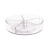11.2 Inch Clear Lazy Susan Turntable Organizer Removable Divided Compartments 360&deg Rotating Storage V1369-AZ3-W-14679