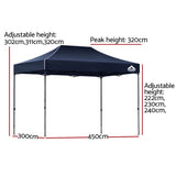 Instahut Gazebo Pop Up 3x4.5m w/Base Podx4 Marquee Folding Outdoor Wedding Camping Tent Shade Canopy GAZEBO-T-3X45-F-NA-BASE