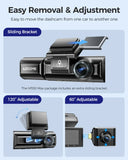 3 Channel Dash Cam in Black with WiFi, GPS, 4K1080P2.5K, 64GB Card, Parking Mode V178-59114