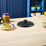 Multipurpose Black Cast Iron Lid for Home Cooking Fits Griddles Cauldrons and Stockpots V1369-AZ3-W-14587
