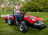 Case IH Magnum 12V Battery-Powered Kids Ride-On Tractor with Detachable Trailer, 2 Speeds & Par 44060