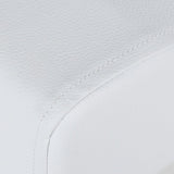 Height Adjustable Cosmetic Chair Home Shop Comfortable Seat Cushion Stool White V1294-YM0901-JY15047