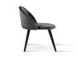 Artiss Dining Chairs Set of 2 Velvet Solid Curved Dark Grey MO-DIN-02-VEL-BKX2