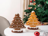 2 Pcs Charming Gingerbread Christmas Tree Figurine - Festive Resin Holiday V888-ELOSUNG27680