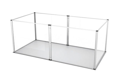 Clear Acrylic Dog Playpen 124x63x40CM, 6 Panels Cage V178-66940
