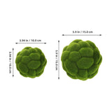 3Pcs Simulated Moss Decorative Balls Green Faux Plant Spheres for Landscape Display V1370-AZ4-14459