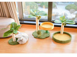 Cat Tree with Faux Leaves, Sisal Scratching Post, Cozy Bed, and Playful Toy V888-ELOSUNG10673