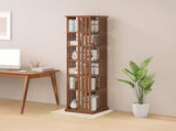360 Rotating Bookshelf Bamboo Storage Display Rack Shelving in Dark Wood V63-842471