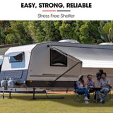 Shade Shield 17ft x 8ft Caravan Retractable Awning, Powder Coated 6063 Aluminium and Vinyl, for V219-VAWMANSS17KA
