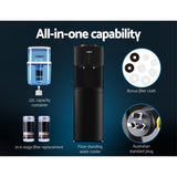 Devanti Water Cooler Dispenser Stand 22L Bottle Black w/2 Filter WD-5312-22BP-2FT-BK