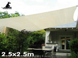 Wallaroo Waterproof 160GSM Outdoor Sun Shade Sail Canopy Cream Square 2.5 x 2.5m WPSS-25X25-160
