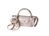 Pink Compact PU Leather Crossbody Bag With a pendant- Lightweight Handheld Shoulder Purse with V888-ELOSUNG56245-4