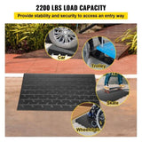 Rubber Ramp, 7.62 cm Rise Ramp Doorway, 3 Channels Cord Cover Rubber Solid V952-WFSLYP24X42X3I8PSV0