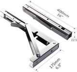 Heavy-Duty Foldable Wall Shelf Brackets 2-Pack 304 Stainless Steel Triangular Supports with V1107-CS-ZWJSJZJ16