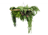 Gold Framed Roof Hanging Disc with Draping Life-Like Plants UV Resistant 60cm V637-DP88001G