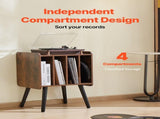 Record Player Stand, 2 Tiers Turntable Stand with 4 Cabinets, Holds up to 100 Albums, Wooden Vinyl V952-DCJZJDLK2CMZ4P6V1V0
