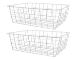 Freezer Basket Rust Proof Large Capacity Iron Storage Bin for Refrigerator Fruits Snacks Drinks 2pcs V1294-YM0901-3117230240512