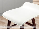 4X Wooden Bar Stool Dining Chair Leather SOPHIA 65cm WHITE BROWN V274-FT-WBSPU-75WH4-BNP