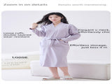 Red M size Women's Cotton Robe Autumn/Winter Bathrobe & Morning Gown Long Sleeve, Mid-Length, V888-ELOSUNG50061